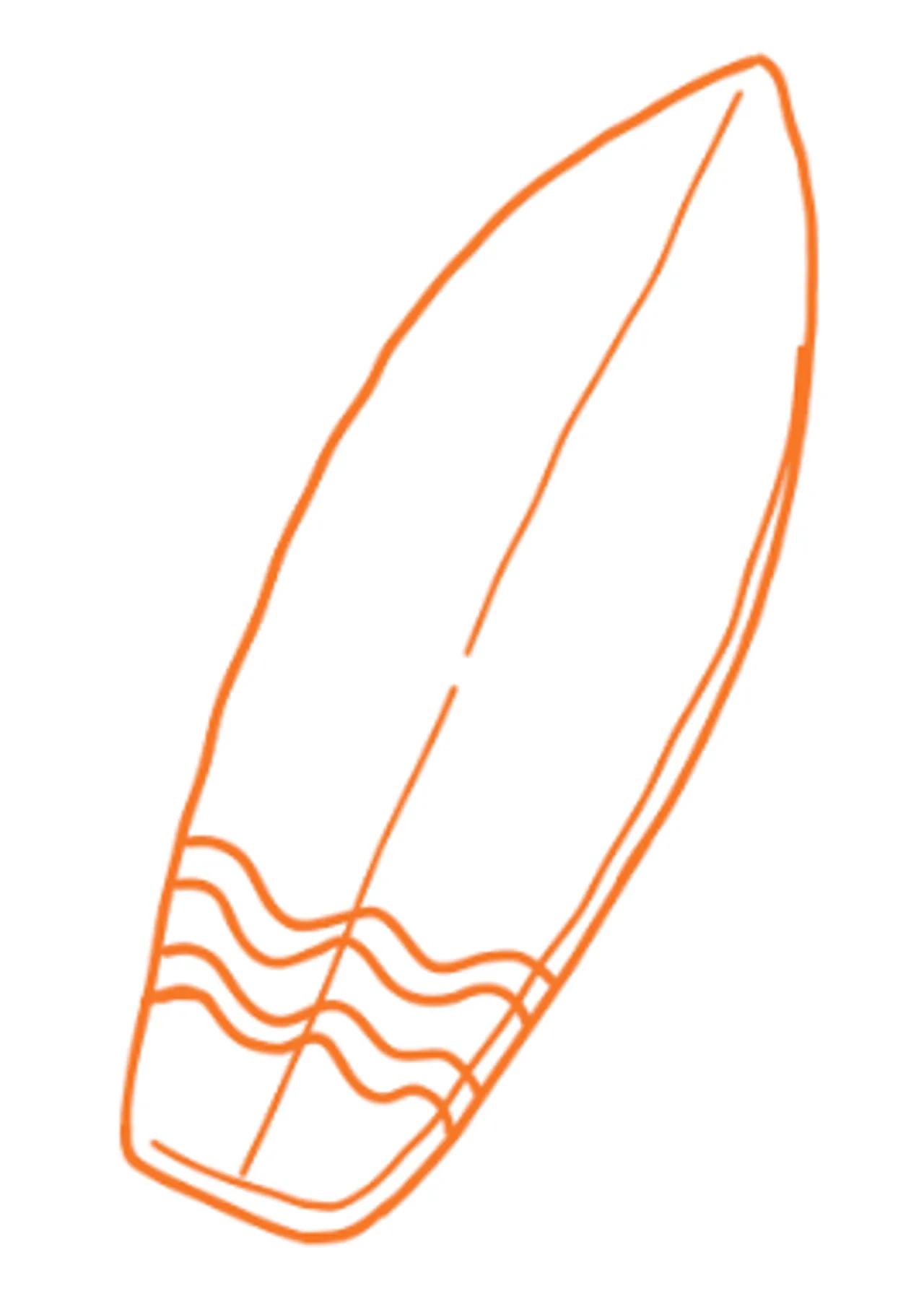 Orange surfbräda ikon