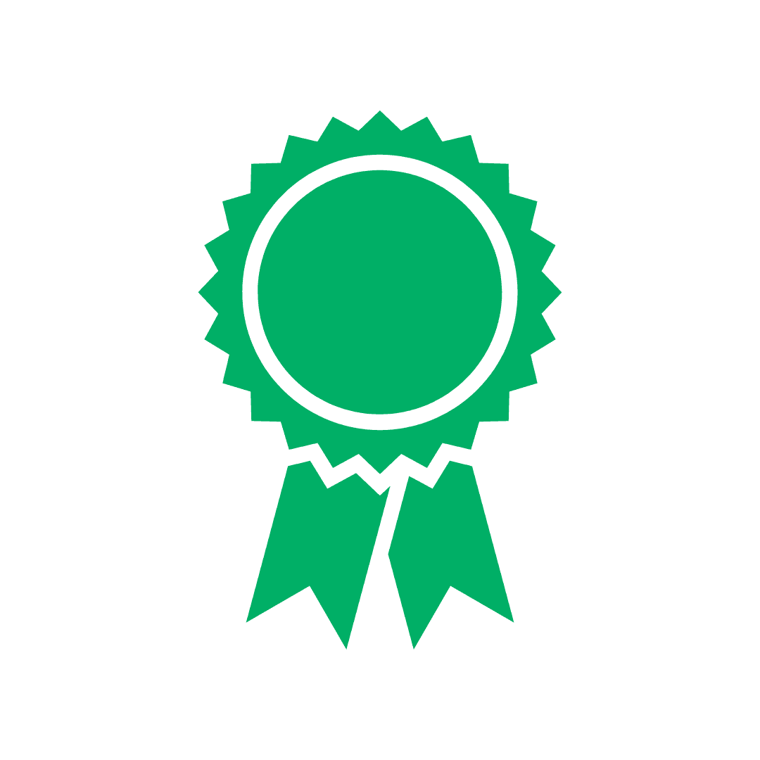Grön ikon som visar en medalj